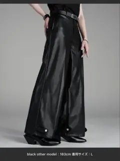 Mサイズ売り切れ【新品】Mエクストラクオリティワイドフレアパンツレザー