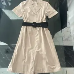新品　ZARA BASIC ベージュ ワンピース ベルト付き　トレンチ風
