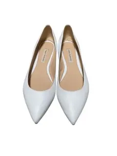 FABIO RUSCONI 【新品】ホワイト ポインテッドトゥ フラットシューズ