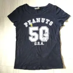 半袖　Ｍ　PEANUTS スヌーピー Tシャツ ブラック