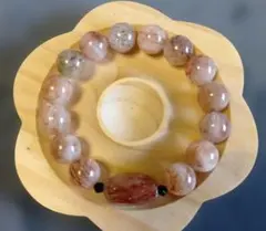 天然石 スーパーセブンルチル パーツ付ブレスレット