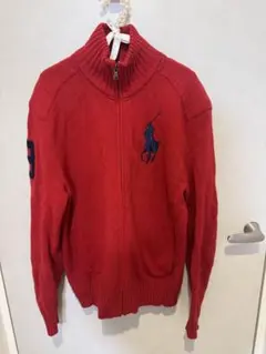 ポロ・ラルフ・ローレン 赤 ジッパーセーター