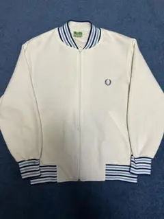 80s フレッドペリー　ビンテージトラックジャケット　ジャージ　刺繍ロゴ　白色
