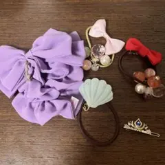 ディズニー　ヘアアクセサリーセット　ヘアゴム　ヘアピン　アリエル　ジャスミン