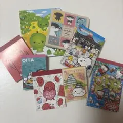 平成 ご当地メモ帳 8点セット キャラクター ハローキティ、スヌーピーなど