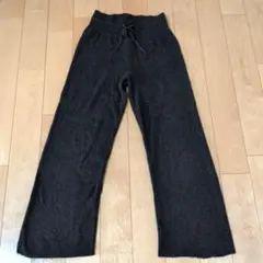 UNIQLO ウォッシャブルニットリブパンツ　ダークグレイ　L