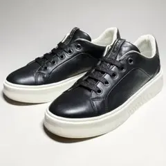 【美品】GEOX "NHENBUS" 牛革軽量ソールスニーカー BLK 定価2万のサムネイル