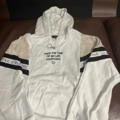 lovetoxic フロントジップ パーカー Sホワイト