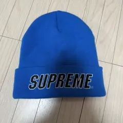 Supreme ニット帽 青色 アクリル100%