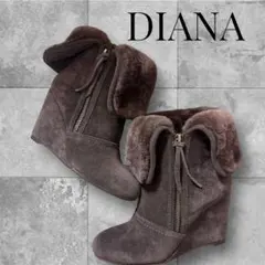 DIANA ファー付きショートブーツ