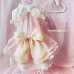 ナチュラル＆クラシカル　ペチコートワンピつけ襟付き　新色登場♡　犬服ハンドメイド