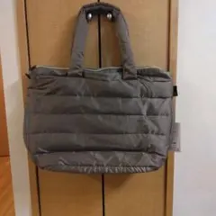 ROOTOTE グレー ブラウンキルティング トートバッグ