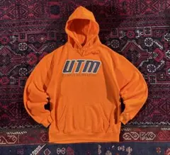 USA古着 カレッジロゴ プルオーバー パーカー オレンジ M