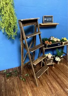 498アンティーク風ラダー ドールハウスハンドメイド