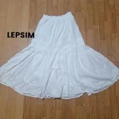LEPSIM　アイボリー　コットン　フレア　ロングスカート　F　春夏のサムネイル