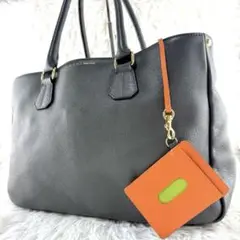 お値下げ✨美品✨A.D.M.J トートバッグ カードケース付 ネイビー