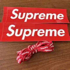 Supreme＆NIKE AIR FORCE 1 靴紐 赤　ステッカーセット