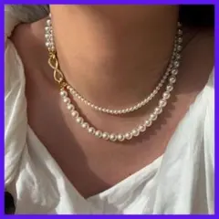 ネックレス　2連　シルバー　パーティー　フォーマル 入学式 結婚式　二次会　韓国