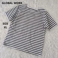 GLOBAL WORK グローバルワーク XL ボーダー 半袖Tシャツ 綿100