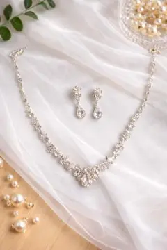 ブライダルアクセサリーセット ネックレス ピアス　結婚式　前撮り　パーティー