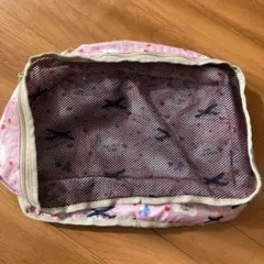 美品　レスポートサック　トラベルポーチ パッキングポーチ　飛行機柄