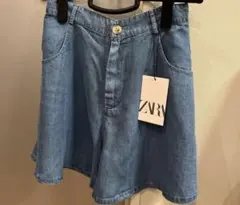 新品♡ZARA♡デニムブルー キュロットスカート