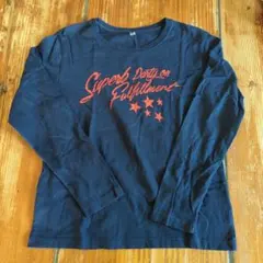 長袖プリント Tシャツ 150cm ネイビー