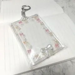 トレカケース キーホルダー 韓国 y2k レジンデコ 推し活 リボン フォト
