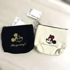 ディズニー ミッキーマウス ミニーマウス ポーチ2点セット