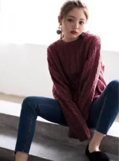 GRL グレイル ケーブル編みニット セーター