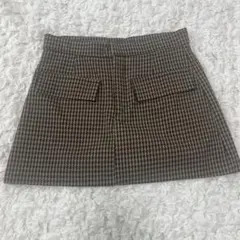 ZARA ミニスカ風ショートパンツ　千鳥格子のサムネイル