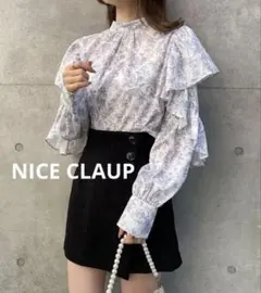 NICE CLAUP 前後2WAYボウタイブラウス　トワルドジョイ柄　春服