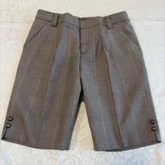 新品タグ付き　チェック柄 ボタン付きショートパンツ
