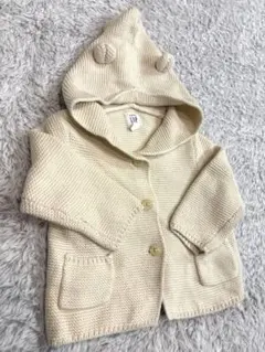 baby GAP くま耳　フード　カーディガン 白　6-12ヶ月