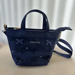 TOCCA トッカ キッズ ネイビー バッグ リボン 紺