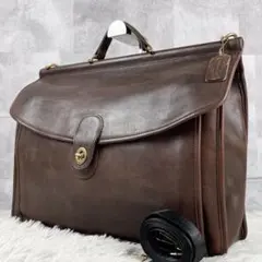 A4可 美品 オールドコーチ レザー 2WAY ビジネスバッグ ターンロック 茶