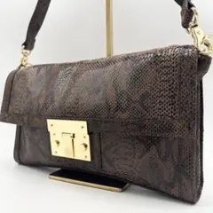 A521【美品】トリーバーチ 3way パイソン ショルダーバッグ ゴールド金具