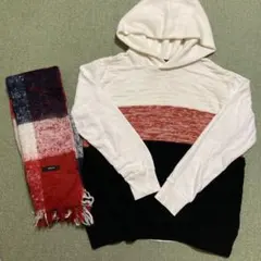 パープル&イエローセーター&マフラー