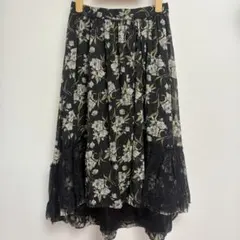 Axes femme 花柄のレース付きロングスカート M