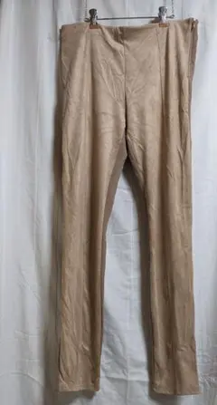 お値下　Ｈ＆M ベージュ スエード風パンツ サイドファスナー Lサイズ