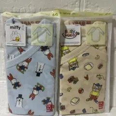 新品／未開封UNIQLO ミッフィー・ビジーワールド柄 ボディスーツ60㎝ ２枚