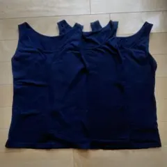 【GU】 綿タンクトップ　コットン 黒3枚セット　Ｍサイズ