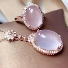 在庫値下げ出品★★綺麗、絶美、紅水晶ペンダントトップ、リングセット