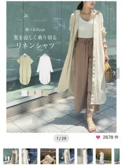 神戸レタス　リネンブレンドシャツワンピース