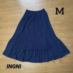 INGNI イング プリーツロングスカート M ネイビー フォーマル