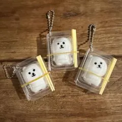 3個セット お弁当パック入 くま スクイーズ キーホルダー ミニチュア 癒やし