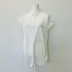 【a0740】a.v.v 半袖シャツ 白 シアー チュニック XS 羽織り