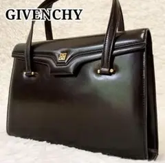 【美品】GIVENCHY ジバンシィ ハンドバッグ フォーマル ブラック レザー