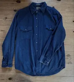 90s ST. JOHNSBAY ネルシャツ シャモアクロスシャツ ネイビー