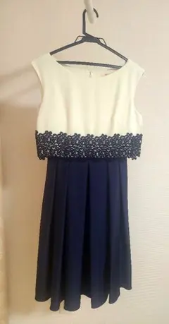 aimer ワンピース　パーティー 白 紺